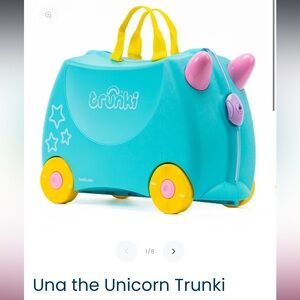 Una the Unicorn Ride-On Suitcase - Blue and Yellow